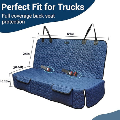 Meginc Dog Car Seat Covers for Back Seat, Heavy Duty Pet Bench Seat Covers for Trucks Waterproof Protector Back Seat Nonslip Dogs Car Seat Covers for Crew Cab/Ford F-Series/Ram 1500/Sierra/Silverado