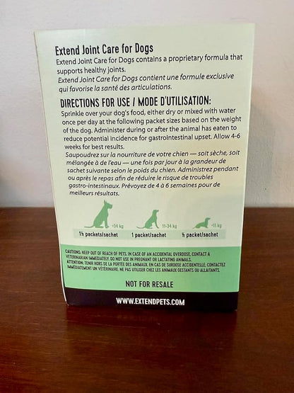 Extend Dog Hip and Joint Supplement Beef Flavored Powder Packets with Glucosamine, Chondroitin, MSM & Collagen, Hip & Joint Support, Mobility & Cartilage Health, Daily Dog Supplement, 60 Count