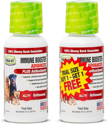 Liquid-Vet Immune Support for Dogs – Antioxidant Protection & Gut Health – Inulin, Beta-Glucan & Omega-3s / Fish Oil & More! - Made for Picky Eaters