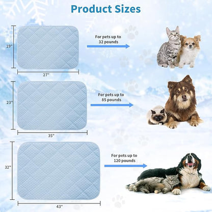Dog Cooling Mat, Washable Cooling Mat for Dog, Foldable Kennel Pet Bed, Cool Pad (Cool &Warm Surface) for All Seasons Use, Pet Pads for Cats Use in Crate (36x24 Inch (Large))