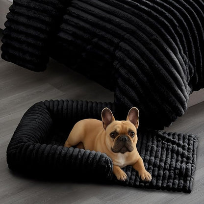Riverbrook Home Everett Long Sofa-Style Pet Bed, Black, Small