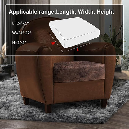 ANARACHON Leather Look Couch Cushion Covers Sofa Seat Slipcovers Sets Couches Furniture Protector for Sectional Armchair Loveseat Pets Kids Stretch Spandex Fabric (1 Cushion Armchair, Brown)
