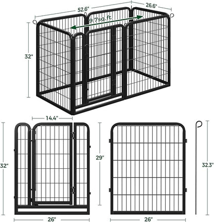 Topeakmart Dog Playpen Outdoor Puppy Exercise Pen Indoor Portable Pet Fence for Yard/RV Camping, 32 Inch 6 Panels