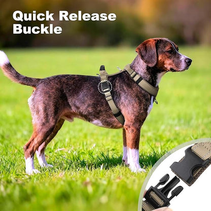No Pull Dog Harness with Handle, Soft Mesh Padded Adjustable for Small Medium Large Dogs | Reflective Easy Walk Harness with Front Clip for Training, Running & Outdoor (Beige, M)