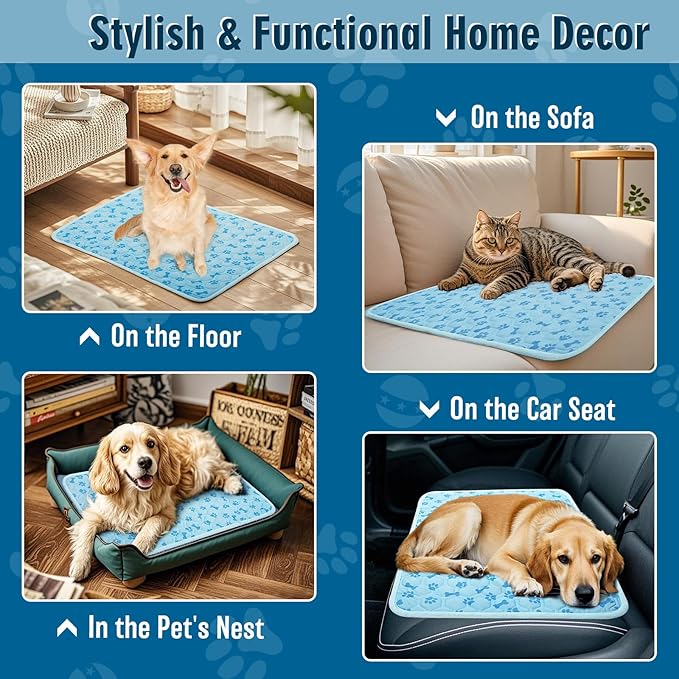 Upgraded Cooling Mat for Dogs,Washable Pet Cooling Pad for Cats Portable Dog Cool Blanket,Non-Toxic for Indoor Outdoor Use - No Water Needed