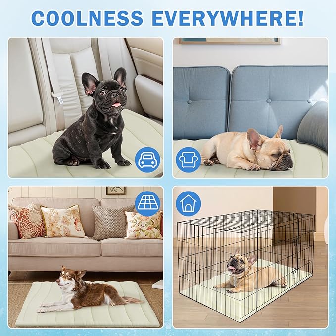 SCENEREAL Dog Cooling Mat for Crate, Thicken Self-Cooling Dog Pad Reversible (Cool & Warm), 59"x40" Pet Cool Bed for M Large XL Dogs,Kennel Sofa Mats Machine Washable, Durable Non-Toxic Gel, Outdoor