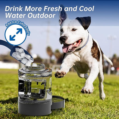 77oz Portable Dog Water Bottle, Camping Essentials, Large Travel Bottle with Pull-Out Drinking Bowl, Portable Beach Accessories, Car Water Container for Dogs, BPA Free - Black