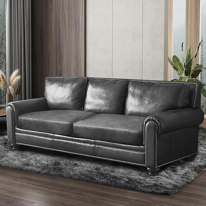 ANARACHON Leather Look Couch Cushion Covers Sofa Seat Slipcovers Sets Couches Furniture Protector for Sectional Armchair Loveseat Pets Kids Stretch Spandex Fabric (2 Cushion Sofa, Light Grey)