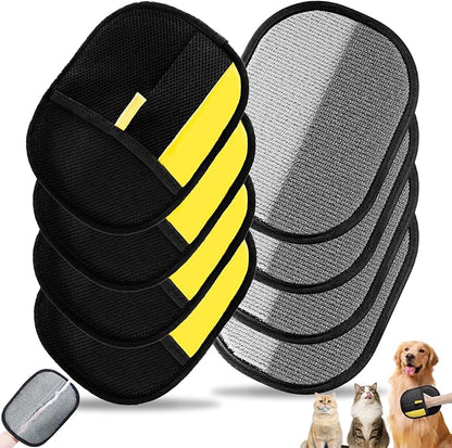 4 Pack Pet Hair Removal Glove,Efficient Pet Hair Remover for Dogs and Cats,Gentle Dog Hair Remover and Cat Hair Remover,Soft Pet Hair Remover Glove for Furniture and Clothing,Hair Removal Glove