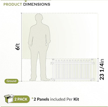 22in H x 44in W (2 Panels) Freestanding Zippity Portable Puppy Fence Kit, Dog Puppy Playpen, Pet Border Outdoor for Yard, Vinyl Picket Outdoor Animal Fences, Pup Play Pen Indoors, ZP19055