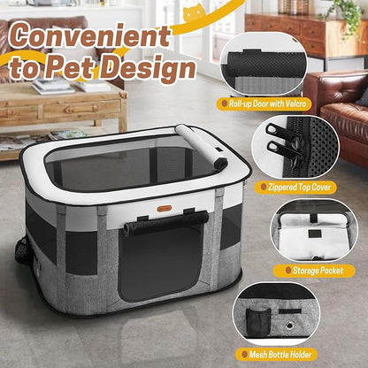Seiyierr Foldable Pet Playpen - Cat & Puppy Playpen, Travel Dog Crate with Carrying Case, Cat Tent Dog Pen for Outdoor Camping Use