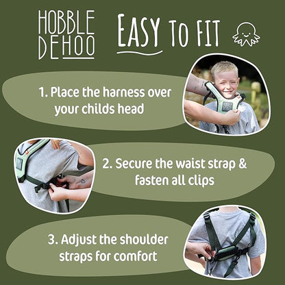 Hobble De Hoo Autism Safety Harness with leash for Kids 2–7 | Walking Safety Vest with Grab Handles for Wandering Prevention