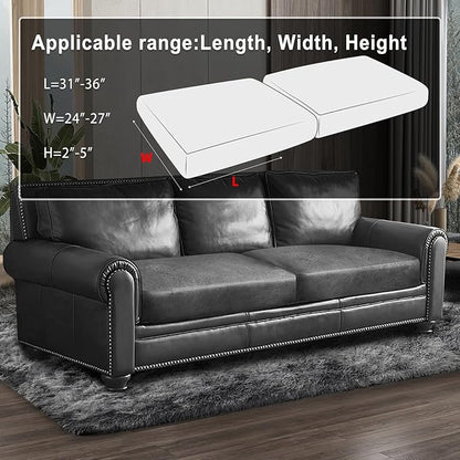 ANARACHON Leather Look Couch Cushion Covers Sofa Seat Slipcovers Sets Couches Furniture Protector for Sectional Armchair Loveseat Pets Kids Stretch Spandex Fabric (2 Cushion Sofa, Light Grey)