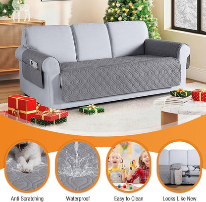 VANSOFY Couch Cover, Waterproof Sofa Covers Washable Slipcover Furniture Protector Couch Seat Covers Non-Slip Couch Cover for Dogs, Pets(Sofa, Light Gray)