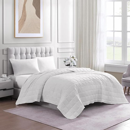 Casa Platino White Ultra Soft Pre-Washed Lightweight Down Alternative All Season Twin Size Bed Blanket