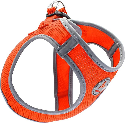 Kruz Dog Harness (Chest 18.5"-19.5", Weight 15–20 lbs) Athletica Adjustable Heavy Duty No Choke Puppy Vest for Small Dogs Lightweight Air Mesh, Reflective, Puppy Essentials – Orange, Large