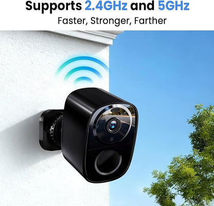 2026 Enhanced 2K UHD Security Cameras Wireless Outdoor – Free Cloud & SD Storage, Dual-Band WiFi 2.4G/5G, Full-Color Night Vision, 6-Month Battery, Motion Alerts, IP66 Weatherproof, 2-Way Talk