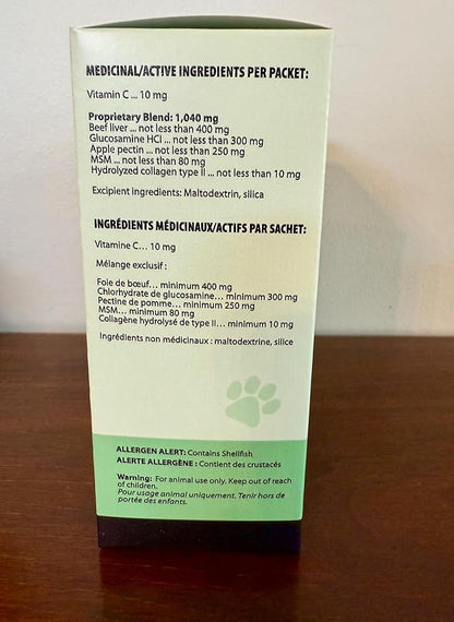 Extend Dog Hip and Joint Supplement Beef Flavored Powder Packets with Glucosamine, Chondroitin, MSM & Collagen, Hip & Joint Support, Mobility & Cartilage Health, Daily Dog Supplement, 60 Count