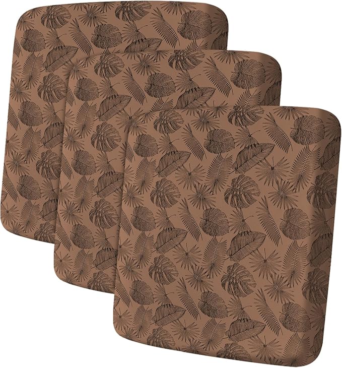 ANARACHON Leather Look Couch Cushion Covers Sofa Seat Slipcovers Sets Couches Furniture Protector for Sectional Armchair Loveseat Pets Kids Stretch Spandex Fabric (3 Cushion Sofa, Brown Leaf)