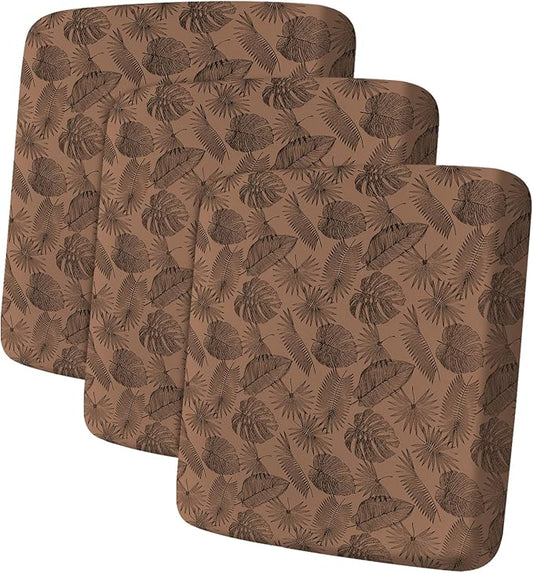 ANARACHON Leather Look Couch Cushion Covers Sofa Seat Slipcovers Sets Couches Furniture Protector for Sectional Armchair Loveseat Pets Kids Stretch Spandex Fabric (3 Cushion Sofa, Brown Leaf)