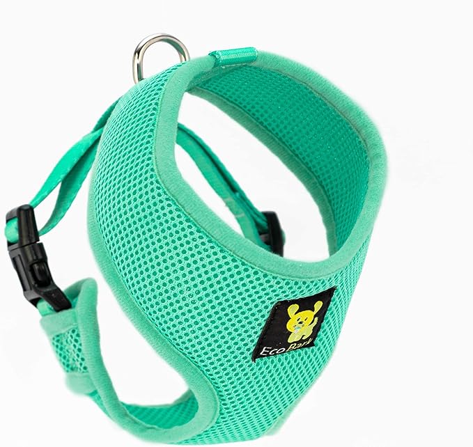 EcoBark Dog Harness - Luxurious Soft Mesh - Eco-Friendly Over the Head Vest Harness - No Pull & No Choke Design - Padded Breathable Body Halter - for Large Breeds (Mint, XXL)