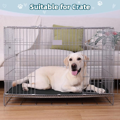 Large Dog Crate Pad Bed, Waterproof Cooling Pet Bed for Large Dogs, Outdoor Pet Bed with High Resilience Foam,Wipe Clean & Easy Rinse, Anti Slip 41 inch Black