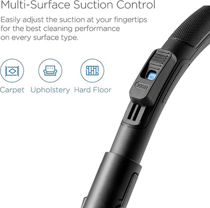 Eureka Bagless Canister Vacuum Cleaner, Lightweight Vac for Carpets and Hard Floors, w/Filter, Blue, Whirlwind NEN110B