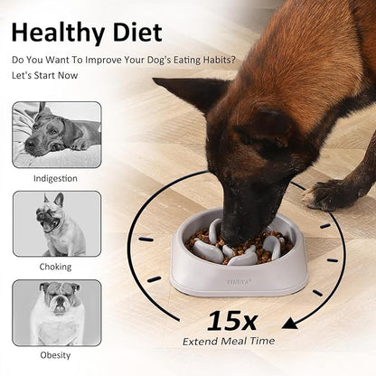 YINEYA Slow Feeder Dog Bowls, Pet Supplies That Slow Down Eating, Pet Food Bowls, Maze Dog Puzzle Feeder for Medium Breed