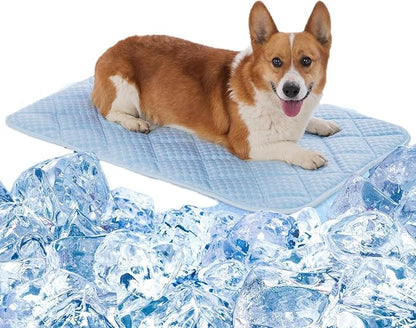 Dog Cooling Mat, Washable Cooling Mat for Dog, Foldable Kennel Pet Bed, Cool Pad (Cool &Warm Surface) for All Seasons Use, Pet Pads for Cats Use in Crate (51 X 37.5 Inch - XX-Large)