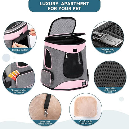 Petsfit Dog Backpack Carrier with Upgrade Waist Cushion Design to Better Fit the Waist, Suitable for Small and Medium Dogs Cats, and Rabbits up to 18 Pounds