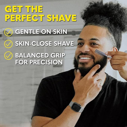 The Beard Club Beard Kit for Men - Grooming & Care Kit - Cedar & Sandalwood Oil, Cedar Balm, Shampoo, Brush, Comb, Trimming Scissors, Straight Edge Razor - Gift Set