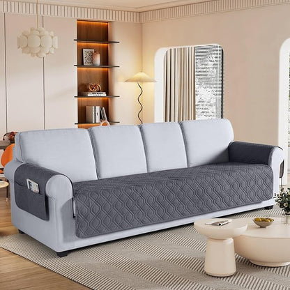 VANSOFY Couch Cover, Waterproof Sofa Covers Washable Slipcover Furniture Protector Couch Seat Covers Non-Slip Couch Cover for Dogs, Pets(Oversized Sofa, Dark Gray)