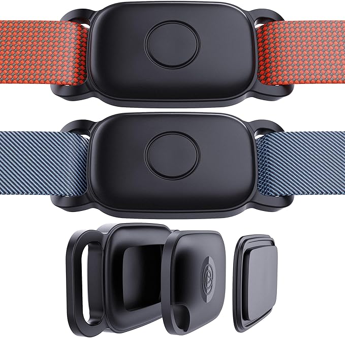 DDJ Dog Collar Holder for Tile Life360 Pro 2024 Bluetooth Tracker, 2-Pack Waterproof Silicone Cover Full-Body Protective Case for Tile Tracker Pet Collar, Ultra Durable, Scratch Resistant, Black
