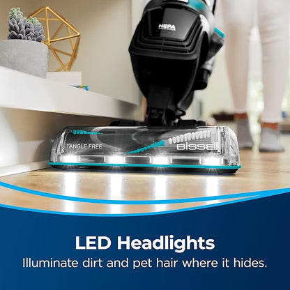 Bissell MultiClean Allergen Rewind Pet Vacuum with HEPA Filter Sealed System, Automatic Cord Rewind, Tangle-Free Brush Roll, & LED Headlights, 3402
