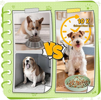 KIPRITII Enriching Slow Feeding Set for Dogs – Slow Feeder Dog Bowls & Interactive Toys with Puzzle-Based Enrichment for Smarter Eating & Busy Minds