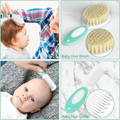 Baby Healthcare and Grooming Kit for Newborn Kids, 31PCS Upgraded Safety Baby Care Kit, Newborn Nursery Health Care Set, Baby Care Products (Green)