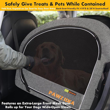 PAWZIDEA 3-in-1 Large Dog Stroller with Detachable Carrier up to 80lbs, Portable Dog Car Crate & Travel Kennel, Foldable Pet Stroller for 2 Medium Dogs, All-Terrain 9” Jogger Wheels, Adjustable Handle