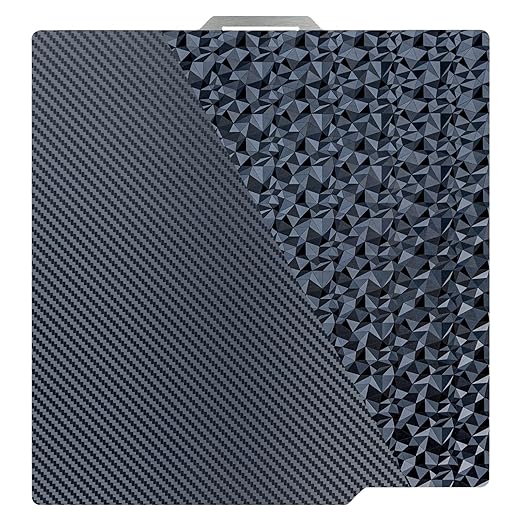PEO (Diamond Pattern) & PET (Carbon Fiber Pattern) 3D Printer Build Plate Adhesive Print Bed Compatible with Bambu lab A1 P1P X1C 257mm