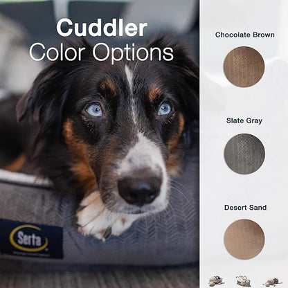 Serta Orthopedic Cuddler Dog Bed for Pets – Slate Gray (X-Large)