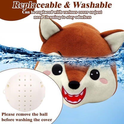 Mity rain Interactive Dog Toys Fox with Thicken Plush, Moving Dog Toy with Recording Mode Shaking & Singing Mode Bouncing, Funny Ball Jumping to Keep Them Busy & Chase, Rechargeable (No Zipper)