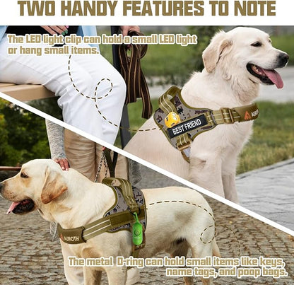 AUROTH Dog Harness and Leash Set, Soft Padded Service Dog Vest with 5.25FT Dog Leash, No Choke, Easy On Pet Vest, Adjustable Reflective No Pull Dog Harness Small Sized Dog, Easy Walking and Training