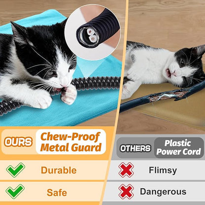 ANPHSIN Pet Heating Pad for Small Cat Dog - 9" x 12" Automatic Temperature Heated Pad with Anti Chew Cord, Warmer Mat for Chicks Bunny Rabbits