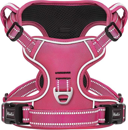 HEELE Dog Harness for Small Dogs No Pull Dog Vest Harness for Small Dog with Soft Padded Handle Reflective for Outdoor Training, Rose(Matching Trim), S