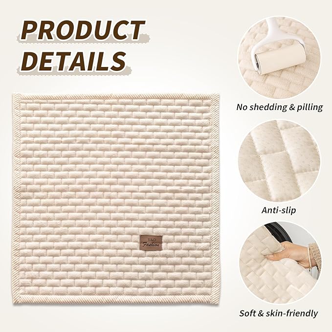 Couch Covers for Dogs Washable, Velvet Dog Couch Cover Protector, Fuzzy Plush Pet Sofa Cover for Single Sofa, Sofa Covers for Pets(1,Beige White,27.6"x27.6",Single Seater)