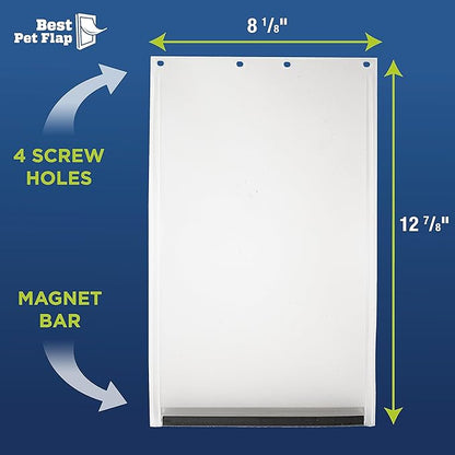 Best Pet Flap Medium Non PVC Compatible w/PetSafe PAC11-11038 - 8 1/8" x 12 7/8" Longer Lasting, Most Energy Efficient, Less Shrinkage, BPA Free (Pack of 2)
