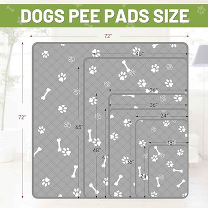 PatiencET Washable Pee Pad for Dogs, 72" x 72" Extra Large, Reusable Non-Slip Waterproof Playpen & Whelping Pad, Super Absorbent Floor Protector for Large Dogs & Multi-Pet Homes