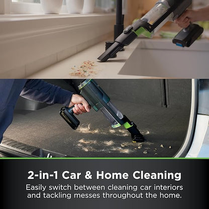 Shark PowerBoost Cordless 2-in-1 Car/Home Handheld PowerVac, Powerful Suction, 40 Minute Runtime, Portable, 3 Cleaning Modes, LED Screen, Furfins Tool, Duster Crevice Tool, Charcoal, BH102