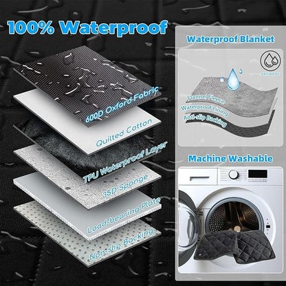 URPOWER 2026 Upgraded Back Seat Extender for Dogs - Large Hard Bottom Dog Car Seat Cover Holds 550lbs, Waterproof Dog Hammock Pet Bed with High-Density Foam Non-Slip Backseat Protector