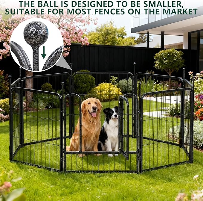 8 PCS Dog Playpen Stakes for Indoor Outdoor Galvanized Metal Replacement Dog Fence Stakes for Large Medium Puppy Playpen, Smaller Diameter (40 Inch)