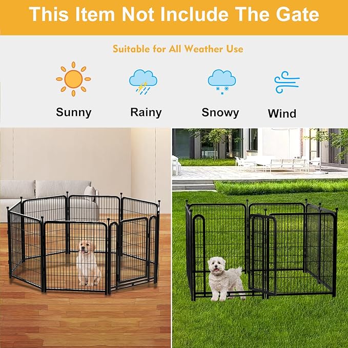 Getlay Garden Fence 36 Inch 14 Panels Without Gate, Inside and Outside, Total 31 Ft(l) Garden Fence for Yard and Dog, Black Dog Pen, Heavy Duty Pet Puppy Exercise Pen for Rv Camping